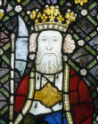 King William I in the Great West Window, Canterbury Cathedral 15th century stained glass, Canterbury, Kent, England