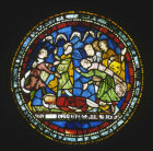 Unidentified scene, Trinity Chapel, Canterbury Cathedral, Kent, England,  13th century stained glass