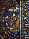 Monks Praying Trinity Chapel NV11 panel 5 Corpus 21, Canterbury Cathedral, 13th century stained glass
