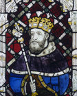 King Stephen, Great West Window,  Canterbury Cathedral, Kent, England, 15th century stained glass