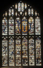 Coronation of the Virgin, sixteenth century, north transept, Great Malvern Priory, Malvern, Worcestershire, England