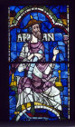 Aram  son of Shem Grandson of Noah Great West Window Canterbury Cathedral 1178, Canterbury, Kent, England