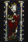 English King, possibly King Canute, 15th century stained glass panel, great west window, Canterbury Cathedral, Kent, England, Great Britain