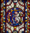 Calling of Matthew, Lincoln Cathedral, 13th century stained glass