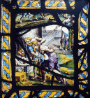 Joseph imprisoned by Potiphar, seventeenth century Flemish panel, Wells Cathedral, Somerset, England