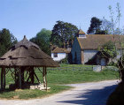 Thatch-covered well-head, East Marden, Sussex, England