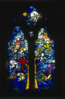 Peter Fleming Memorial window, Tree of Life, designed by John Piper, made by Patrick Reyntiens, St Batholomew