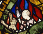 England, Canterbury, the Damned in Hell, a detail from the St Dunstan Window in the north choir triforium, Canterbury Cathedral