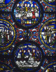 The Marriage at Cana, Bible window number 2, Canterbury Cathedral,  13th century stained glass