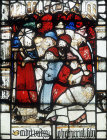 Doom of the Idolaters, fifteenth century, Great Malvern Priory, Malvern, Worcestershire, England