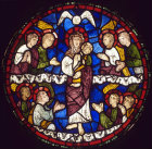 Assumption of the Virgin,  window IX,  south quire triforium, Canterbury Cathedral,  13th century stained glass