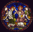 Coronation of the Virgin,  window IX south quire triforium, Canterbury Cathedral,  13th century stained glass