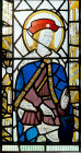 St Roch, patron saint of sufferers from plague, fifteenth century panel, north aisle of Church of St Margaret and St Andrew, Littleham, Devon, England