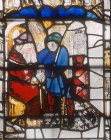 Isaac sends Esau for venison, fifteenth century, Great Malvern Priory, Malvern, Worcestershire, England