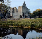 Minster Lovell Hall, ruins of fifteenth century manor house on river Windrush, near Witney, Oxfordshire, England