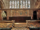 High altar and nineteenth century mosaic of the Adoration, Great Malvern Priory, Malvern, Worcestershire, England