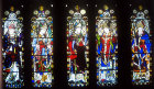 Anglo-Saxon bishops of Sherborne, choir clerestory window, Sherborne Abbey, Dorset, England
