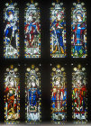 Choir clerestory window by Clayton and Bell, nineteenth century, Sherborne Abbey, Dorset, England