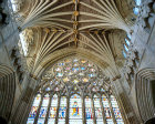 West end window, upper half, and vaulting, Exeter Cathedral, Devon, England