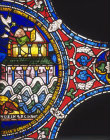The Dove returning to Noah in the Ark, Bible Window no 2, panel 11, Canterbury Cathedral, 13th century stained glass, Canterbury, Kent, England