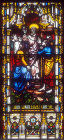 St Paul preaching in Athens, window 12, nineteenth century, by Warrington, south aisle, St Edmundsbury Cathedral, Bury St Edmunds, Suffolk