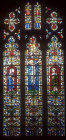Crucifixion, nineteenth century, south aisle, east window, St Edmundsbury Cathedral, Bury St Edmunds, Suffolk, England