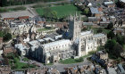 Gloucester Cathedral, aerial view from south west, Gloucester, England
