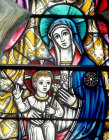 Virgin and Child, east window, twentieth century, Exeter Cathedral, Devon, England