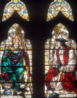 Bishop Peter and Henry Courtenay, twentieth century, A.F. Erridge, window no 1, south nave aisle, Exeter Cathedral, Devon, England