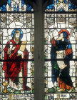 Nehemiah and Amos, nineteenth century, by Powell, window no 3, south nave aisle, Exeter Cathedral, Devon, England