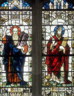 Moses and Nehemiah, nineteeenth century, by Powell, window no 3, south nave aisle, Exeter Cathedral, Devon, England