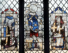 Margaret Barnard, St Edmund and Thomas Peyton, husband of Margaret Barnard, fifteenth century, Holy Trinity, Long Melford, Suffolk, England
