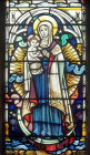 Virgin and Child, east window, Lady Chapel, Exeter Cathedral, Devon, England