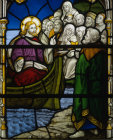 Jesus on the Lakeside detail of window no 6 South Aisle of the Nave Exeter Cathedral by Burlinson and Grylls 20th century