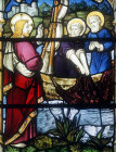 Calling of Peter and Andrew, window no 6, Burlison and Grylls, twentieth century, south nave aisle, Exeter Cathedral, Devon, England