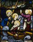 Jesus calming the storm detail of window no 6 South Aisle of the Nave  Exeter Cathedral by Burlinson and Grylls 20th century