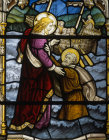 Peters lack of faith detail of window no 6 south aisle of the nave Exeter Cathedral by Burlinson and Grylls 20th century
