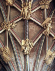 Heavenly orchestra in choir vaulting, 1360, Gloucester Cathedral, Gloucestershire, England