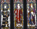Venerable Bede, St Wilfred and St Cuthbert, 19th century stained glass, Chapel of St Augustine, Ramsgate, Kent, England