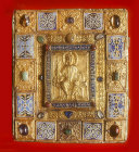 Sion Gospels, 1000 AD, with twelfth century German cover of beech overlaid with plaques of gold and precious stones, enamelled, V&A Museum, No 567-1813, LondonEngland