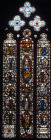 York Minster, Jesse Tree Window in the south aisle of the nave, 14th century stained glass except for the tracery by Peckitt from 1782