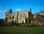 Cowdray House, ruined Tudor house, sixteenth century south west aspect of inner mansion, Midhurst, Sussex, England