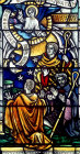 Shepherds, detail from east window of Lady Chapel, twentieth century, Marion Grant, Exeter Cathedral, Devon, England
