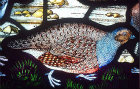 Partridge, Gilbert White Memorial Window of St Francis and the birds, Gascoyne and Hinks 1920, St Mary