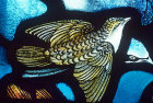 Spotted Flycatcher, Gilbert White Memorial Window of St Francis and the birds, Gascoyne and Hinks 1920, St Mary