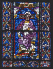 Canterbury Cathedral one of the Prophets 12th century stained glass , north east transept