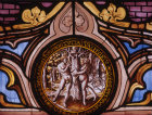 Adam and Eve roundel in St Marys Church Shrewsbury