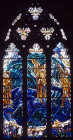 Sea, War Memorial window, north aisle, by Douglas Strachen 1933, Winchelsea Church, Sussex, England