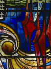 Detail of window by Francis Stephens, 1968, Church of St Margaret of Antioch, Upper Norwood, Croydon, England