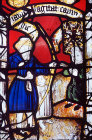 Death of Cain, sixteenth century panel in the Church of St Mary the Virgin, Church of St Neot, Cornwall, England